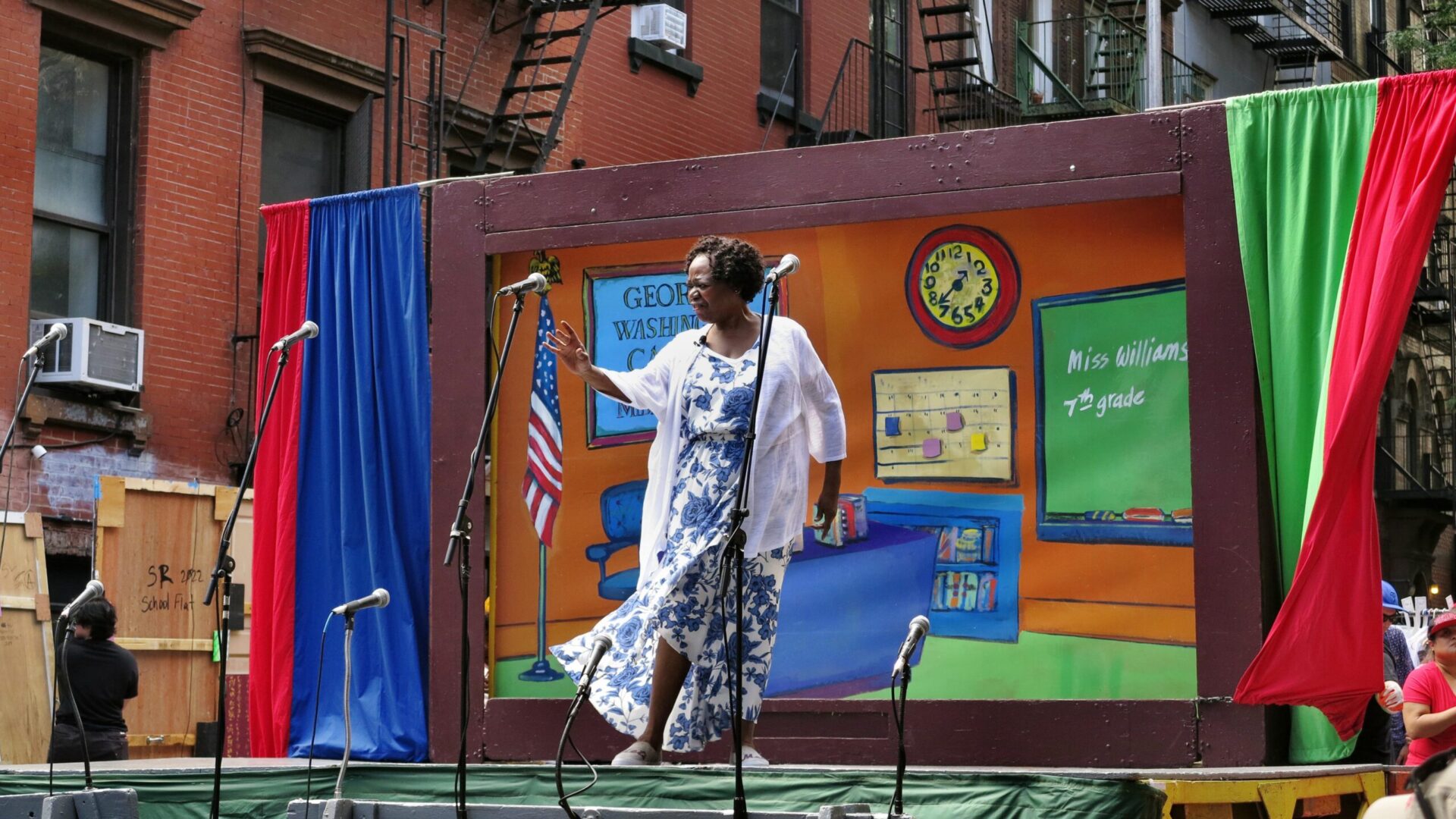 Cheryl Gadsten as Mrs. Williams (Teacher). Photo by Jonathan Slaff.