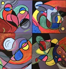 "Pandemic Quatro" by Eileen Dosteracrylic on canvasDimension: 32" x 32"Price on Request