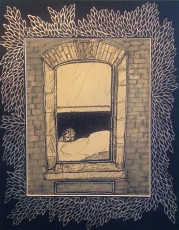 "A Window on Tenth Street" by Meg Boe BirnsPen & Ink and Paint on PaperDimension: 262"L x 90"W X 48"DPrice: $400