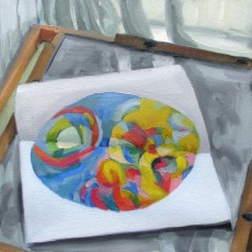 "After Delaunay" by Klay EnosOil on CanvasPrice: $250