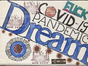 "Breaking Pandemic" by Valery OisteanuCollage-paper on cardboardDimension: 10.5" x14.5"Price: $300